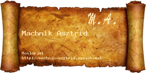 Machnik Asztrid névjegykártya